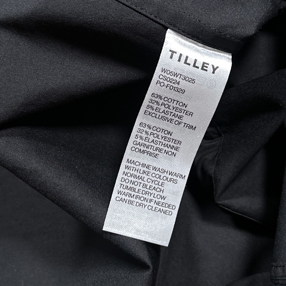 NWT Tilley Snap Front Tech Shirt Black Hiking Fishing Utility Womens XL - Picture 11 of 12